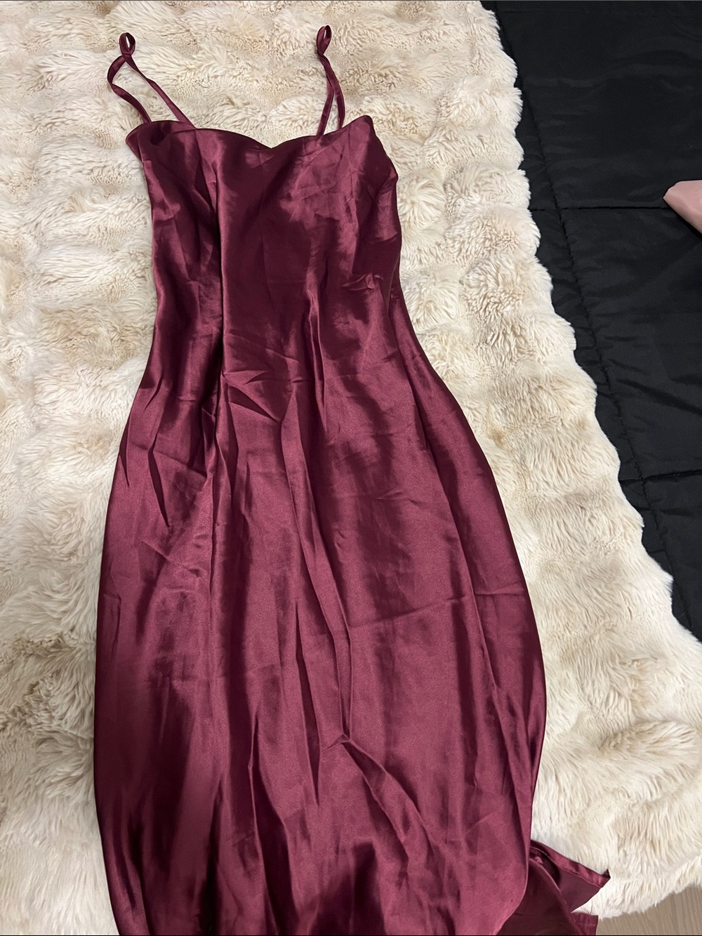 Women’s Satin Slip Dress in Burgundy